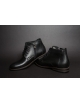 Pánske čierne zateplené kožené topánky -Leex Resident
