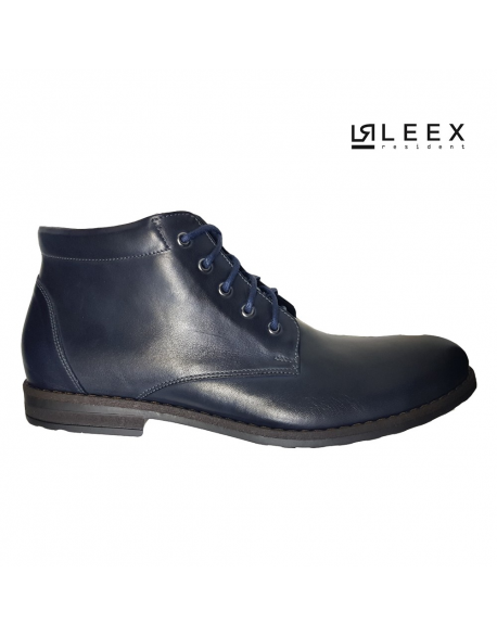 Leex Resident -pánske modré zateplené kožené topánky