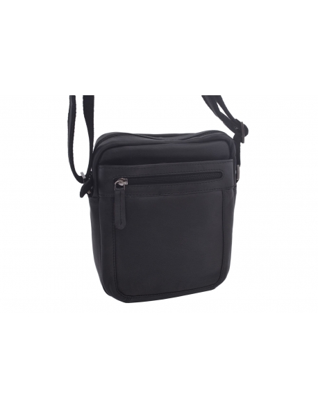 Pánske kožené crossbody čierna