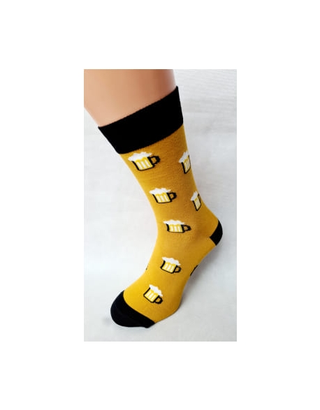Crazy socks žlté ponožky pivo